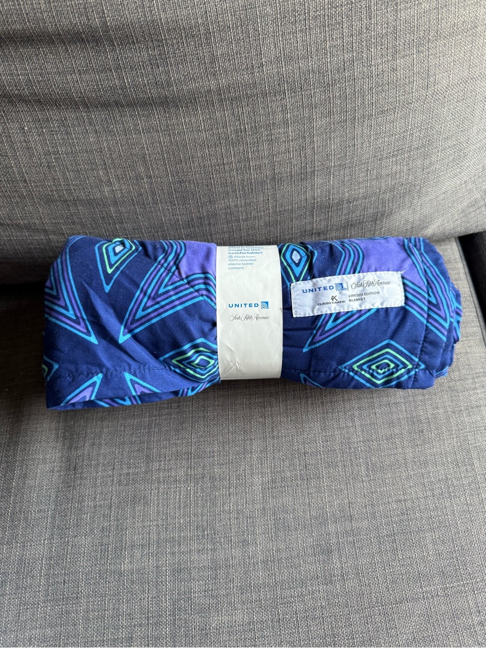 United Airlines Saks Fifth Avenue Blanket